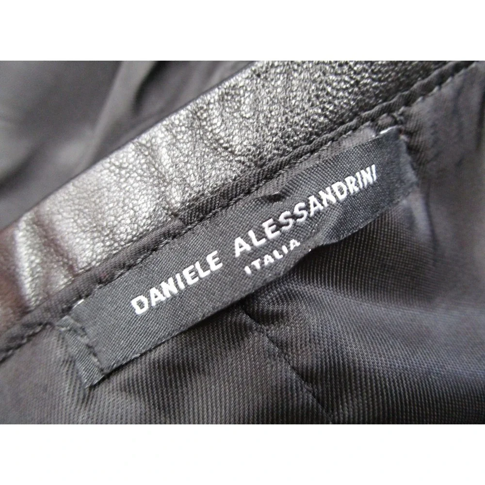Daniele Alessandrini Italia Men Black Genuine Leather Blazer Jacket Size 46 IT